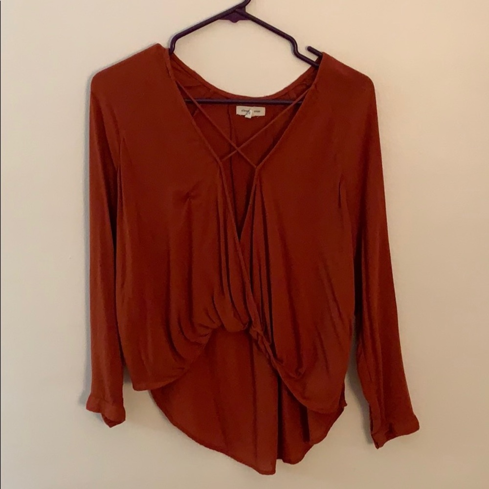 Cropped Burnt Orange Shirt